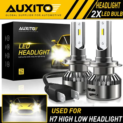 $19.99 • Buy 2X AUXITO H7 LED Headlight Bulb Kit High Low Beam 6500K Super White 20000LM EOA