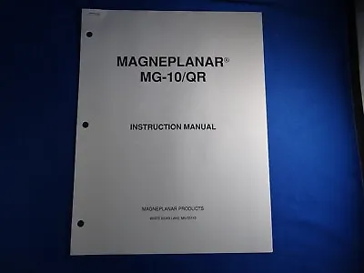 Magneplanar Magnepan MG-10/QR Owners Set-up Manual Audible Elegance Cincinnati • $12.50