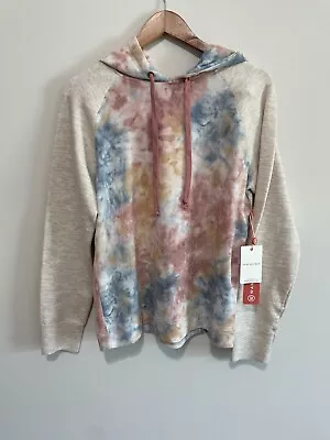 Skies Are Blue Mix Media Hoodie With Sweater Sleeve Blush Size Small Wantable • $39.99