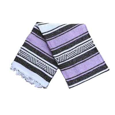 Mexican Blanket Falsa Serape Purple Throw Blanket For Yoga Beach & Picnic 72x50 • $14.99