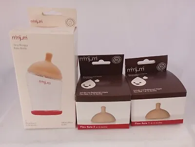 Mimijumi Very Hungry (8oz) Baby Bottle With Flow Rate 1 And 2 Nipples  NEW  • $25