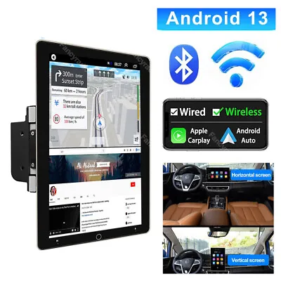 Rotatable 10.1'' Android 13 Touch Screen CarPlay Car Stereo Radio GPS Navi WIFI • $132.99