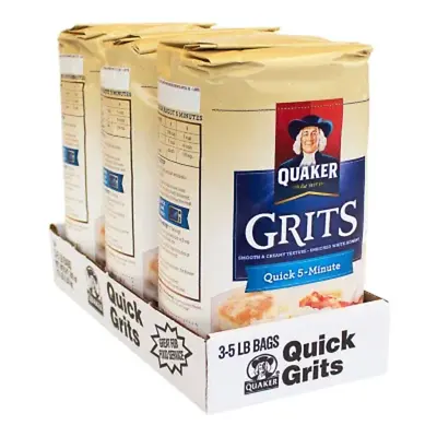 Quaker Quick 5-Minute Grits (5 Lb. 3 Pk.) FREE SHIPPING • £13.49