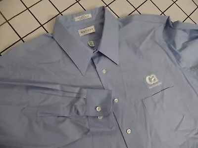 Ca TECHNOLOGIES  Employee  Button Down Shirt Men's 18 1/2 37/38 Tall BLUE • $19.90