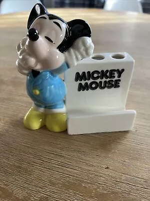 Vintage Disney Mickey Mouse Toothbrush Holder Ceramic Japan • $17