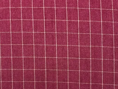 P Kaufmann Bennet Ruby Red Windowpane 100% Linen Multiuse Fabric By Yard 54 W • $19.99