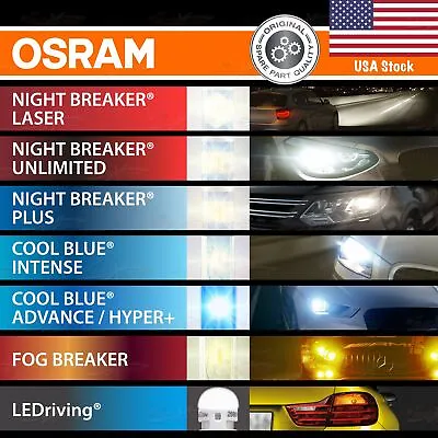 OSRAM Automotive BULBS LAMPS LED H1 H3 H4 H7 H8 H11 HB3 HB4 H6W H21W T10 T20 P21 • $34.95