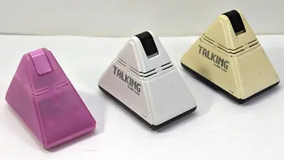 Lot Of 3 Vintage T-10 Talking Alarm Clocks 1980s Pink White Beige...WITH ISSUES • $14.95