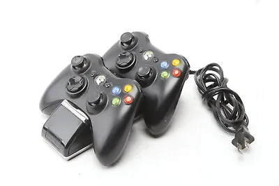$29.99 • Buy Microsoft Xbox 360 Controllers (2) & Nyko Charge Base & Batteries READ C42