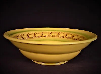 EXTREMELY RARE ANTIQUE 1800s MOCHA SERVING BOWL MOCHAWARE YELLOW WARE MINT • $575