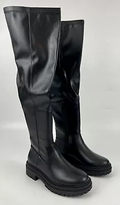 NEW MIX NO. 6 BESSIA Over The Knee Boot Sz 7M Black Polyurethane M6-BESSIA Women • $24.90