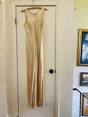 Vintage Art Deck Silk Downton Abby 90s 20s Bias Cut Maxi Cocktail Dress S NWT • $79.99
