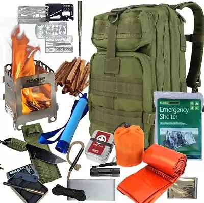 Survival Kit Emergency Solar Radio Ferro Rod Knife EDC Emergency Bushcraft • $69.97