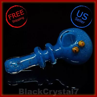 3.5 In Handmade Thick Mini Pocket Teal Frit Tobacco Smoking Bowl Glass Pipes • $11.99