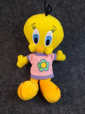 Bean Bag Plush Tweety Bird With Flower Shirt Vintage Warner Bros 1998 • $9.98