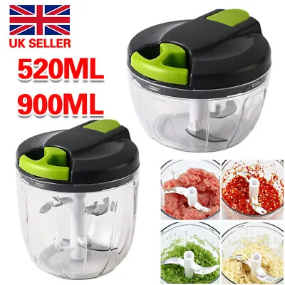 900 ML Pull String Hand Chopper Manual Food Processor To Slice Kitchen Tool UK • £5.99