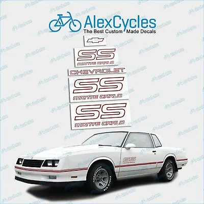 Monte Carlo SS 1987 1988 Bordeaux Burgundy High Cast Decals Stickers Chevy Kit • $22.70