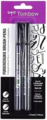 $14.99 • Buy Tombow Fudenosuke Brush Calligraphy Brush Pen Artists Pens & Marker 2 Pens Sets
