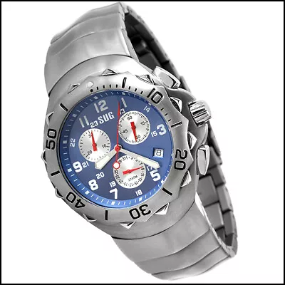 New Sug  Titanium  Blue Swiss Quartz Chronograph Sport Watch Supreme • $134.90