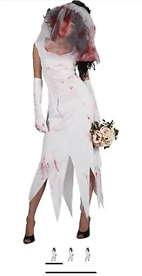 £12.99 • Buy Wicked White Zombie Bride Women Halloween Costume Fancy Dress M Size 14-16