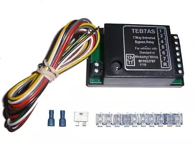 Teb7as 12v Volt 7 Way Universal Upgrade Kit Pass Bypass Relay Towbar Wiring • £27.89