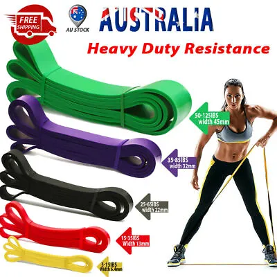 $23.99 • Buy Set Of 5 Exercise Fitness Workout Band Gym Heavy Duty Resistance Yoga Bands Loop