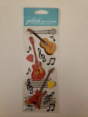 Jolees Boutique Scrapbooking Stickers Guitars And Music Notes Microphone • $2.99