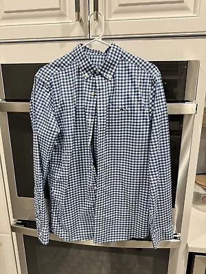 Vineyard Vines Performance Classic Fit Long Sleeve -Blue Checkered - Men’s Small • $18