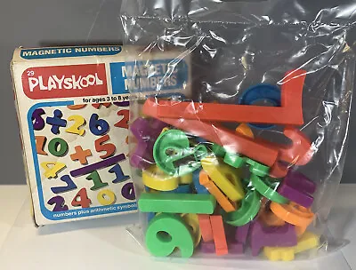 Vintage 1980 Playskool MAGNETIC NUMBERS In Original Box Complete 37 Pieces NEW • $6.99