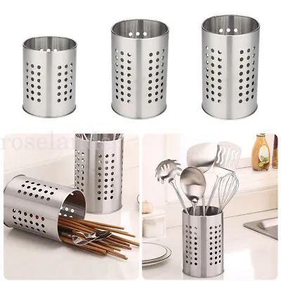 Stainless Steel Home Cutlery Stand Holder Kitchen Sink Tidy Utensil Rack Drainer • $13.04