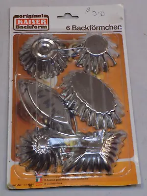 Original Kaiser Backform 6 Backformchen Silver Metal Molds Vintage Old Baking • $19.99