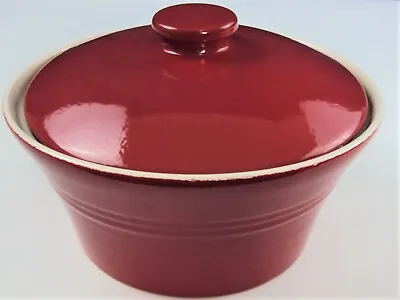 Vintage Mason Cash England Earthen Ware Red Casserole/mixing Bowl With Lid • $35