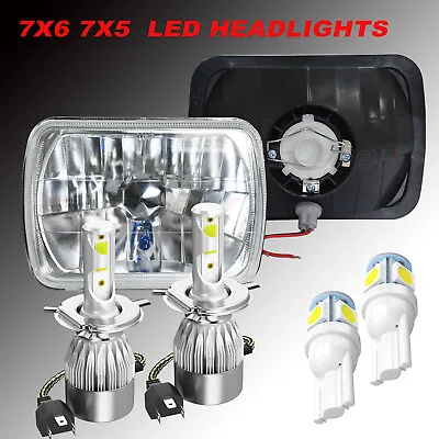 Pair 5x7  7x6  45W LED Headlights Hi/Lo Beam For D150 D250 D350 Ram 50 H4 Pickup • $94.99