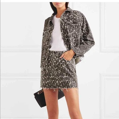 $60 • Buy MOTHER Superior Vagabond Frayed Denim Mini Skirt - Greyscale Spot On - 26