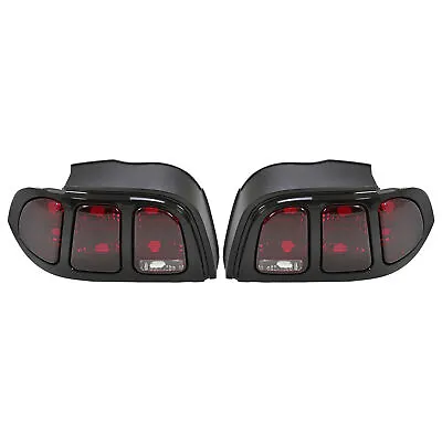 Black Red Brake Tail Lights Lamps Left & Right For Ford Mustang 1994 1995 • $72.50