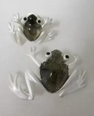 Vintage Silver Tone Jelly Belly Frog Scatter Brooch/Pin Set • $11.99