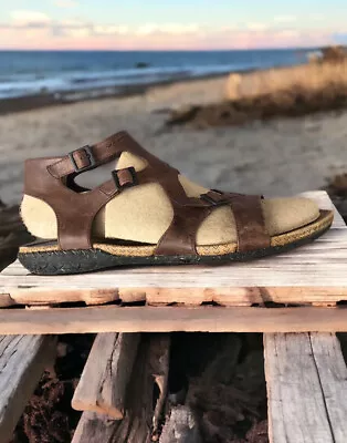 Merrell Flaxen Gladiator Sandals Brown Leather Sz 11 • $35.74