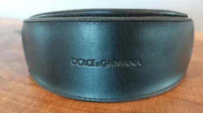 Dolce & Gabbana Spell Out Black Flip Leather Sunglasses Case Hook & Loop Closure • $12.50