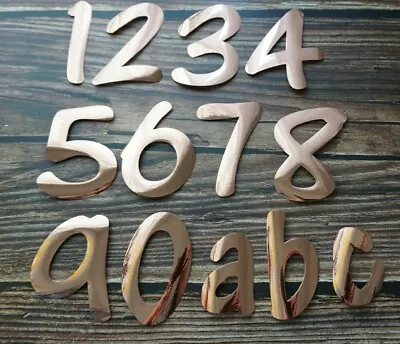 £1.75 • Buy Rose Gold Door Recycling Bin Number / Letter Stickers Adhesive Vinyl