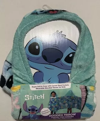 Disney Lilo And Stitch Hooded Throw Poncho Con Capucha New Kids Stitch • $10