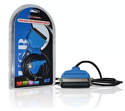 £4.25 • Buy Connect USB To Parallel Printer Port Adapter Cable LONG Windows 8, Eight, 10 Ten