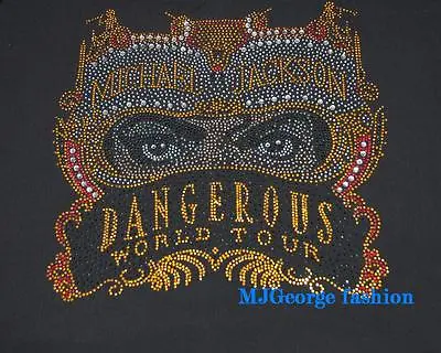 Michael Jackson Iron-on   Dangerous  Rhinestone Mask For T-shirts Sweaters. Etc • $19.99