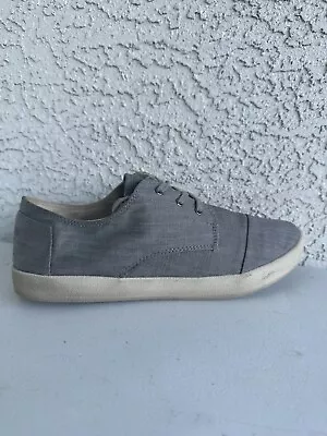 Toms Shoes Mens 9 Paseo Casual Sneakers Gray Fabric Low Top Lace Up Comfort • $17.10