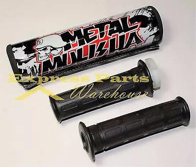 7/8'' Handlebar Grips And Metal Mulisha Cross Bar Pad Motocross Dirt Bike. USA!! • $15.95