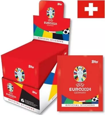 TOPPS (not PANINI) EURO 2024 STICKERS SWISS VERSION DISPLAY BOX 100 PACKS UEFA • $149.99