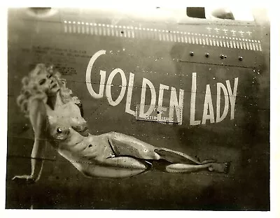 Org. Nose Art Photo: B-24 Bomber  GOLDEN LADY !!! • $14.50