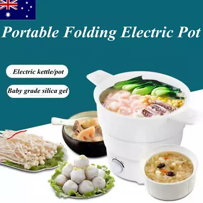 1.2L Folding Electric Cooker Mini Hot Pot Food Steamer Office Dormitory Travel • $35.88