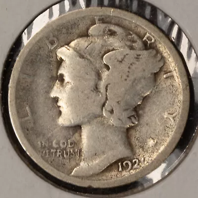 1921 10c Mercury Silver Dime - Good - Full Date - Value Coin - SKU-T4256 • $39