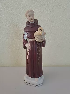 Vintage Saint Anthony Statue Bread Basket Catholic NR3195 Lily • $14.99