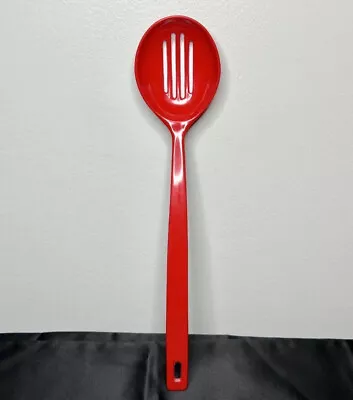 Vtg Copco Red Melamine Slotted Spoon #2530 Classic Cooking Tool Utensil 14.25” • $15